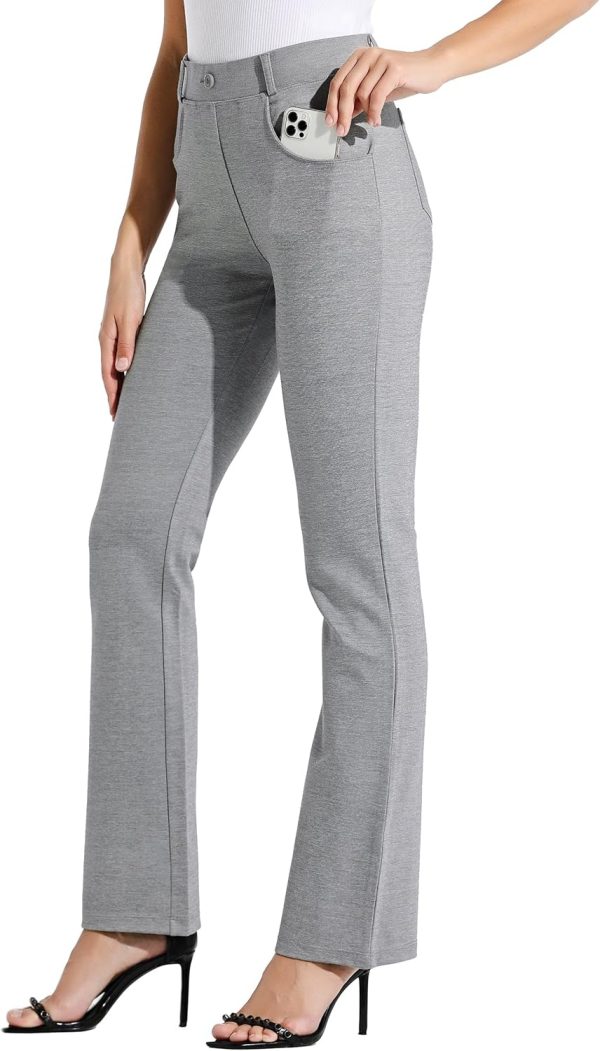 Women's Yoga Dress Pants Bootcut Work Slacks Stretch Office with Belt Loops 4 Pockets 28“/29"/30"/31"/33"