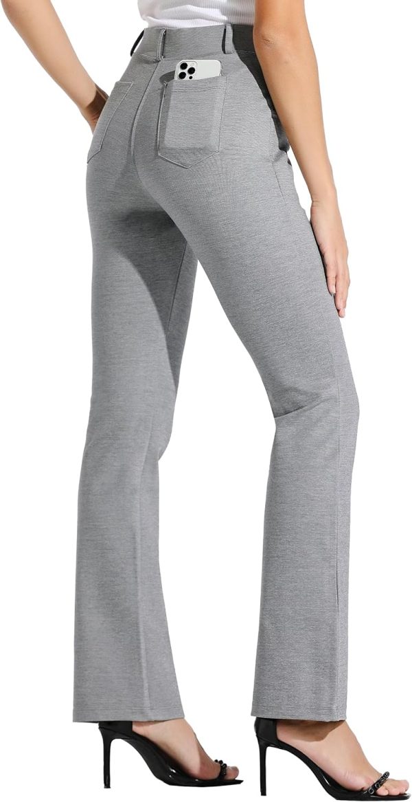 Women's Yoga Dress Pants Bootcut Work Slacks Stretch Office with Belt Loops 4 Pockets 28“/29"/30"/31"/33" - Image 2