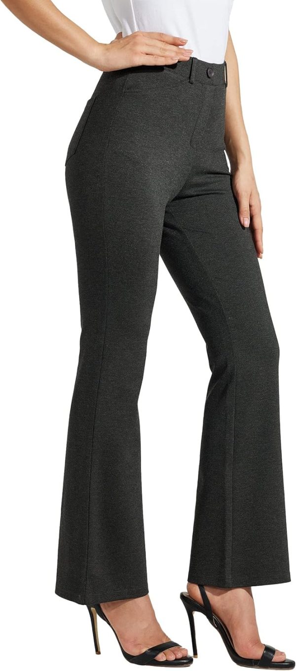 Women's Yoga Dress Pants Bootcut Work Slacks Stretch Office with Belt Loops 4 Pockets 28“/29"/30"/31"/33" - Image 7
