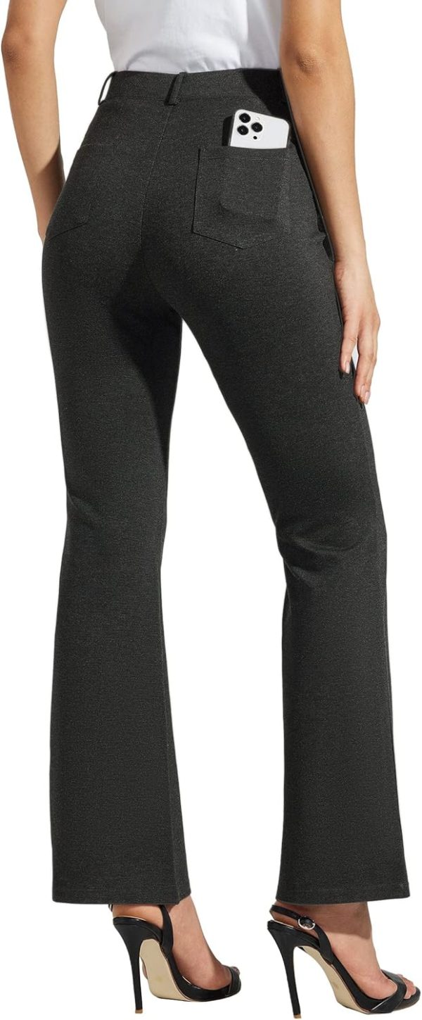 Women's Yoga Dress Pants Bootcut Work Slacks Stretch Office with Belt Loops 4 Pockets 28“/29"/30"/31"/33" - Image 8