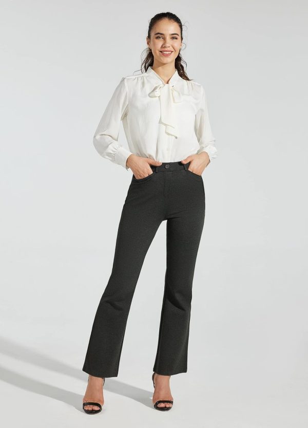 Women's Yoga Dress Pants Bootcut Work Slacks Stretch Office with Belt Loops 4 Pockets 28“/29"/30"/31"/33" - Image 9