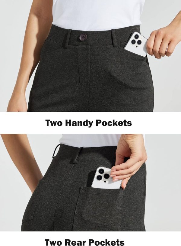Women's Yoga Dress Pants Bootcut Work Slacks Stretch Office with Belt Loops 4 Pockets 28“/29"/30"/31"/33" - Image 10