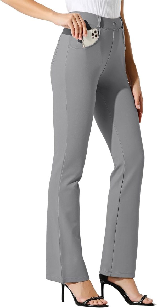 Women's Yoga Dress Pants Bootcut Work Slacks Stretch Office with Belt Loops 4 Pockets 28“/29"/30"/31"/33" - Image 13