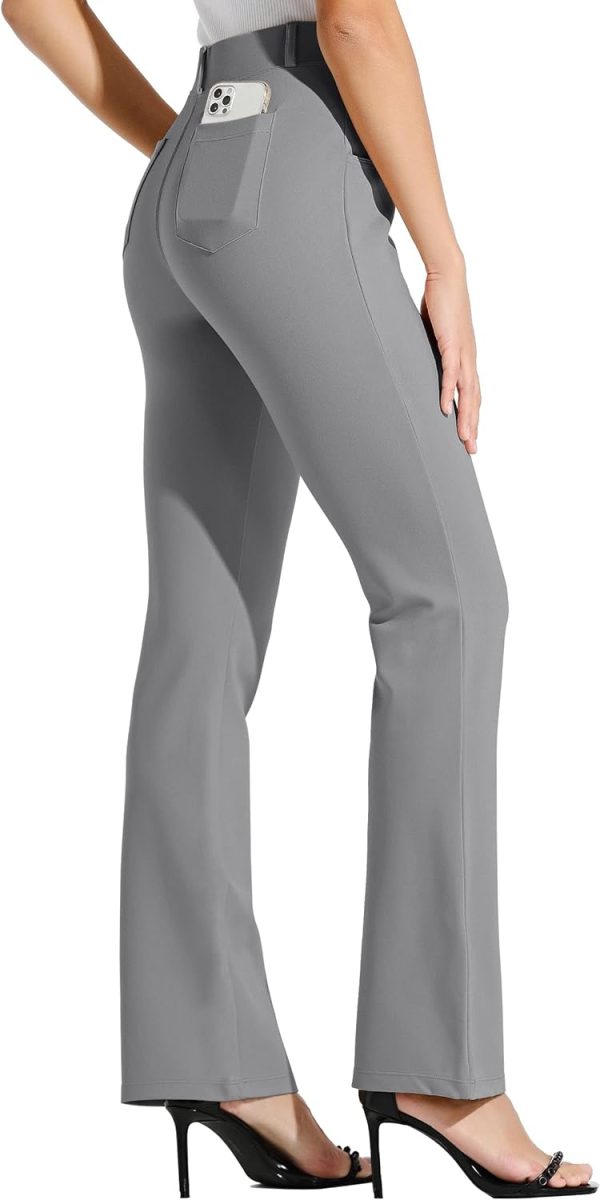 Women's Yoga Dress Pants Bootcut Work Slacks Stretch Office with Belt Loops 4 Pockets 28“/29"/30"/31"/33" - Image 14