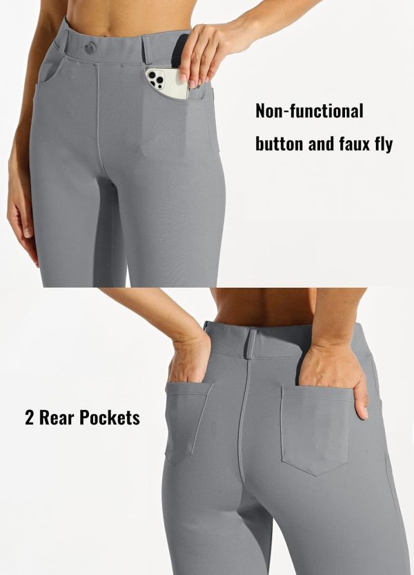 Women's Yoga Dress Pants Bootcut Work Slacks Stretch Office with Belt Loops 4 Pockets 28“/29"/30"/31"/33" - Image 16