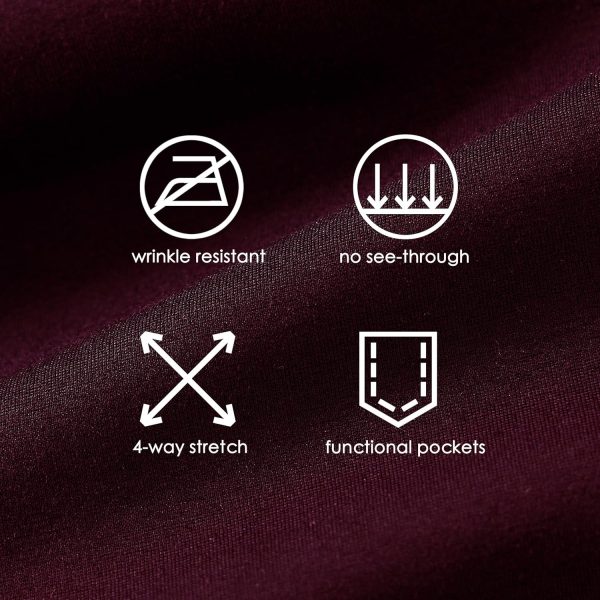 Women's Yoga Dress Pants Bootcut Work Slacks Stretch Office with Belt Loops 4 Pockets 28“/29"/30"/31"/33" - Image 23