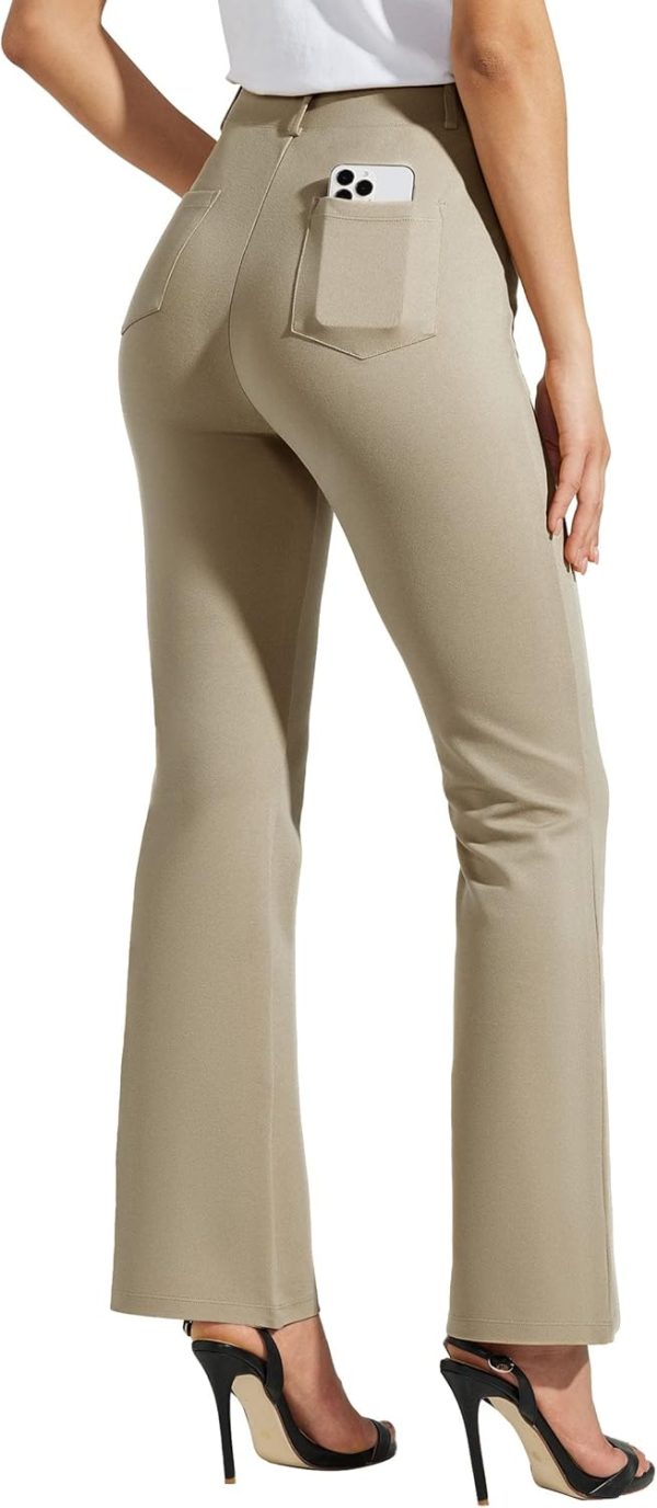 Women's Yoga Dress Pants Bootcut Work Slacks Stretch Office with Belt Loops 4 Pockets 28“/29"/30"/31"/33" - Image 27
