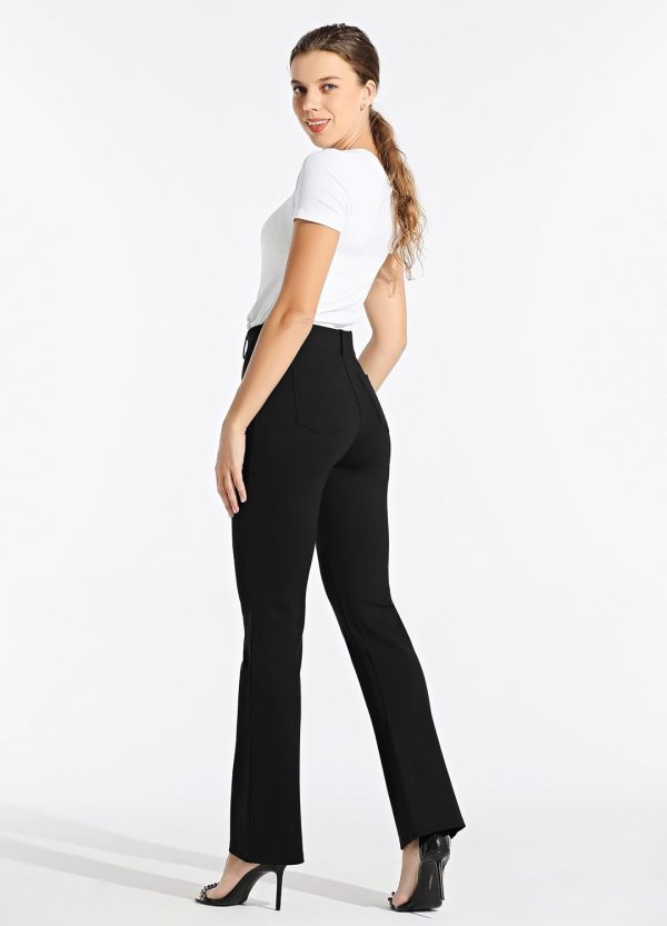 Women's Yoga Dress Pants Bootcut Work Slacks Stretch Office with Belt Loops 4 Pockets 28“/29"/30"/31"/33" - Image 46