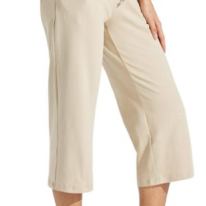 Willit Women's Capris Pants Cotton Yoga Capri Casual Lounge Pants Wide Leg Workout Sweatpants with Pockets 20"