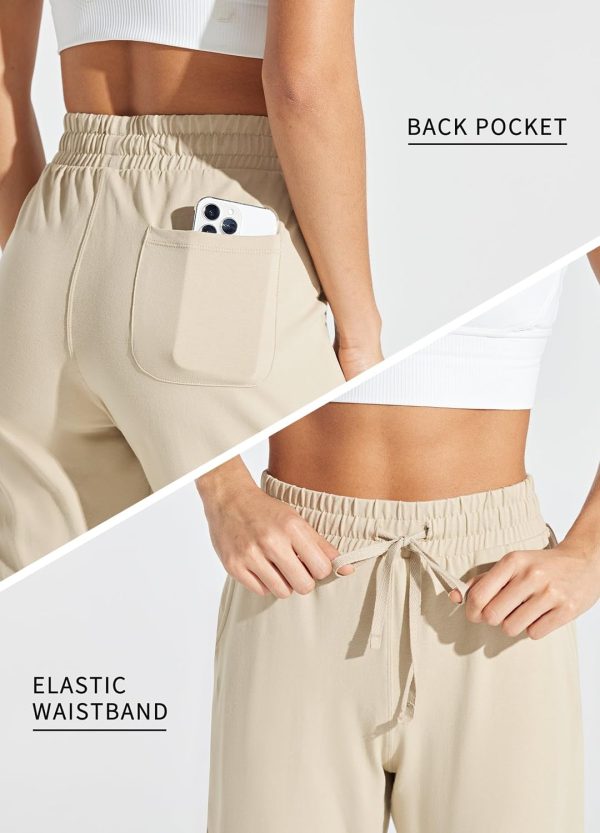 Willit Women's Capris Pants Cotton Yoga Capri Casual Lounge Pants Wide Leg Workout Sweatpants with Pockets 20" - Image 5