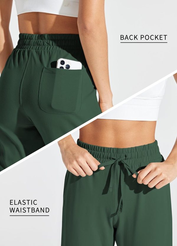 Willit Women's Capris Pants Cotton Yoga Capri Casual Lounge Pants Wide Leg Workout Sweatpants with Pockets 20" - Image 23