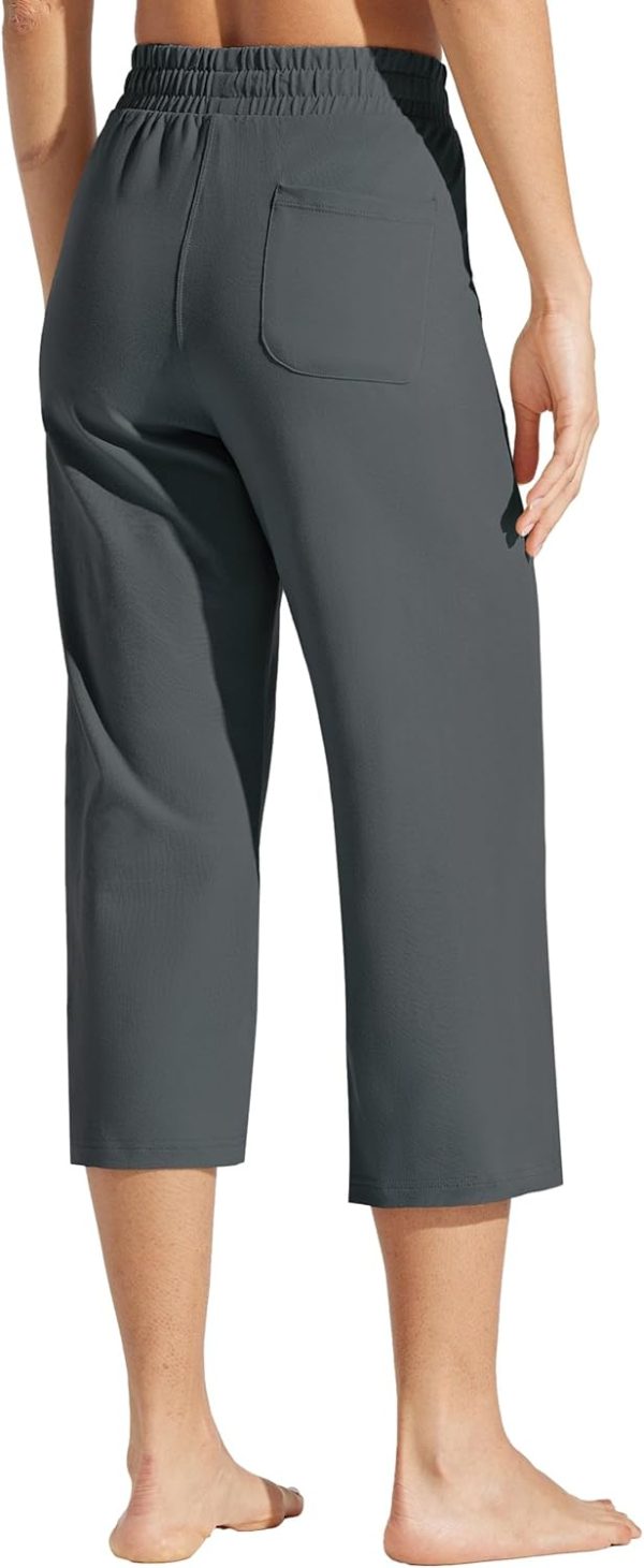 Willit Women's Capris Pants Cotton Yoga Capri Casual Lounge Pants Wide Leg Workout Sweatpants with Pockets 20" - Image 25