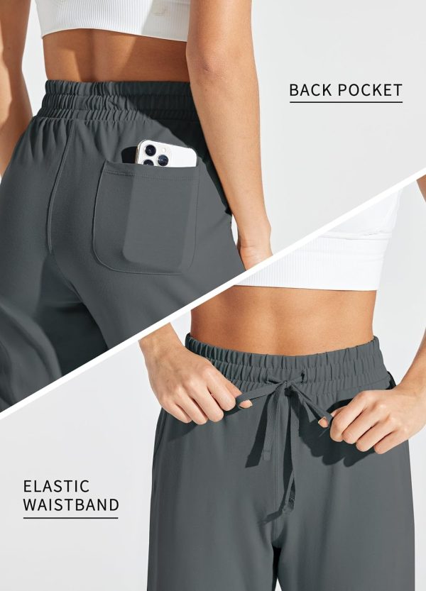 Willit Women's Capris Pants Cotton Yoga Capri Casual Lounge Pants Wide Leg Workout Sweatpants with Pockets 20" - Image 28