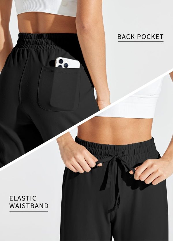 Willit Women's Capris Pants Cotton Yoga Capri Casual Lounge Pants Wide Leg Workout Sweatpants with Pockets 20" - Image 33