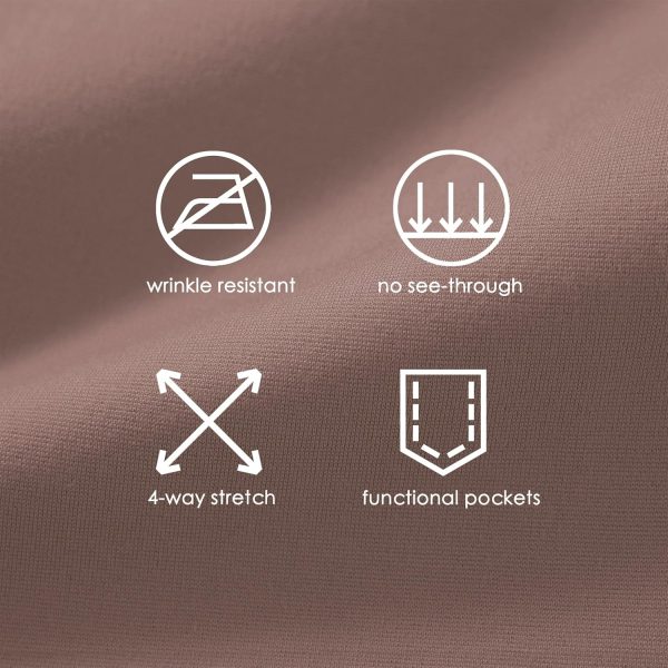 Women's Yoga Dress Pants Bootcut Work Slacks Stretch Office with Belt Loops 4 Pockets 28“/29"/30"/31"/33" - Image 78