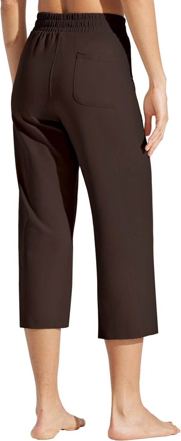 Willit Women's Capris Pants Cotton Yoga Capri Casual Lounge Pants Wide Leg Workout Sweatpants with Pockets 20" - Image 36