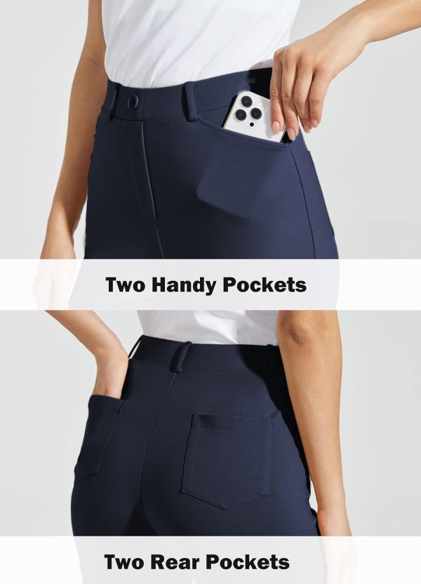 Women's Yoga Dress Pants Bootcut Work Slacks Stretch Office with Belt Loops 4 Pockets 28“/29"/30"/31"/33" - Image 83