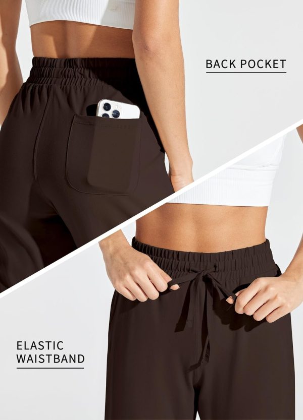 Willit Women's Capris Pants Cotton Yoga Capri Casual Lounge Pants Wide Leg Workout Sweatpants with Pockets 20" - Image 39