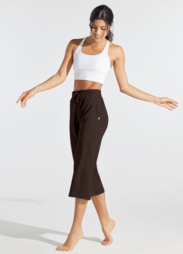 Willit Women's Capris Pants Cotton Yoga Capri Casual Lounge Pants Wide Leg Workout Sweatpants with Pockets 20" - Image 40