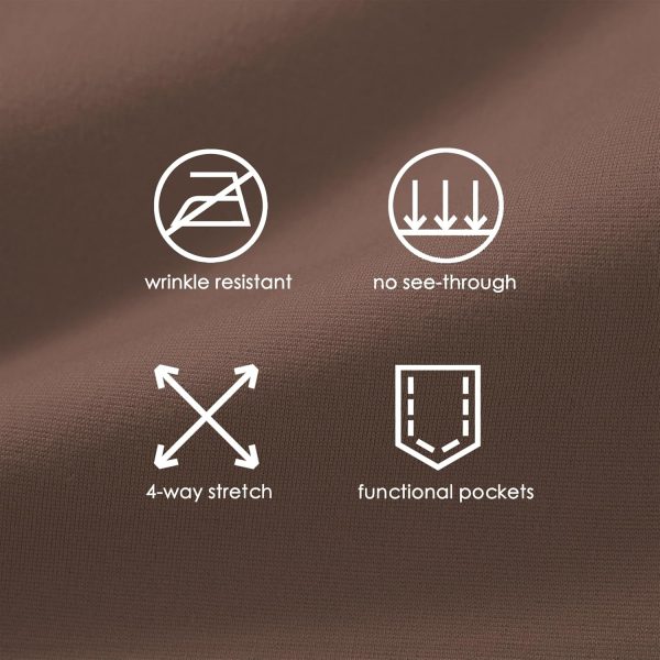 Women's Yoga Dress Pants Bootcut Work Slacks Stretch Office with Belt Loops 4 Pockets 28“/29"/30"/31"/33" - Image 90