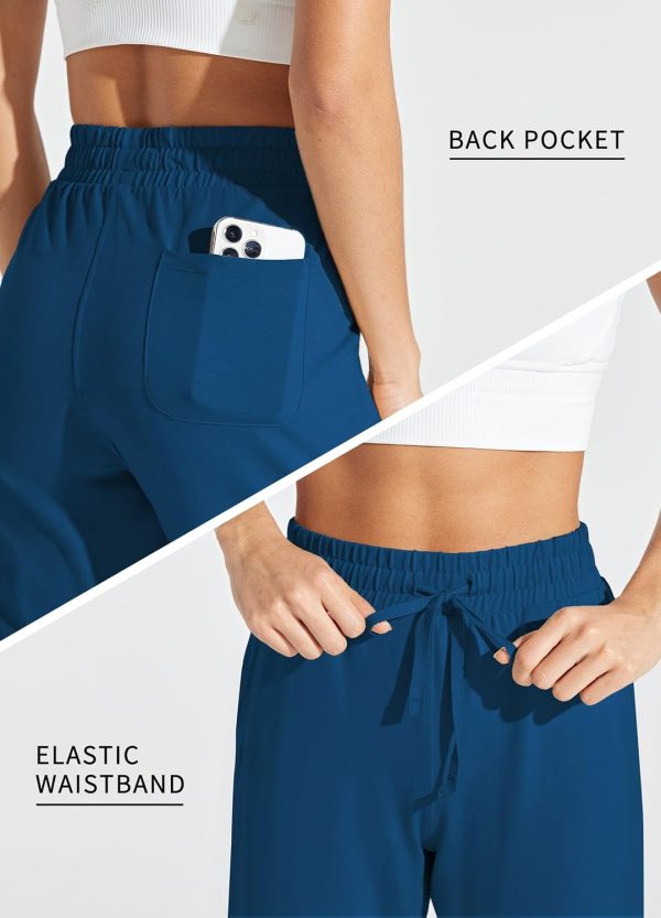 Willit Women's Capris Pants Cotton Yoga Capri Casual Lounge Pants Wide Leg Workout Sweatpants with Pockets 20" - Image 51