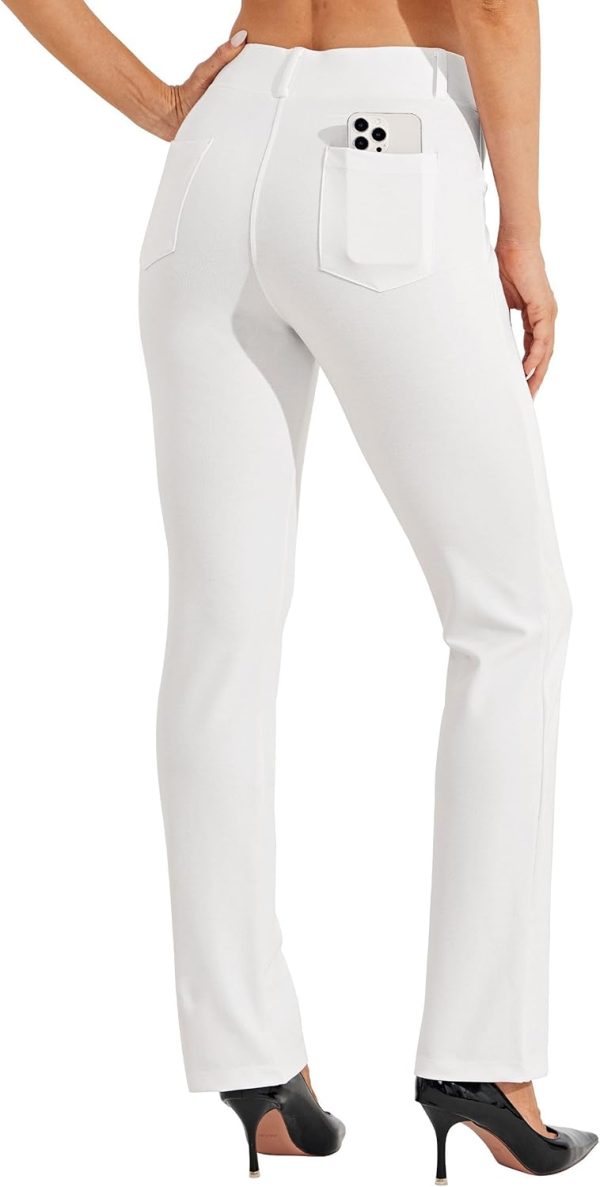 Women's Yoga Dress Pants Bootcut Work Slacks Stretch Office with Belt Loops 4 Pockets 28“/29"/30"/31"/33" - Image 99
