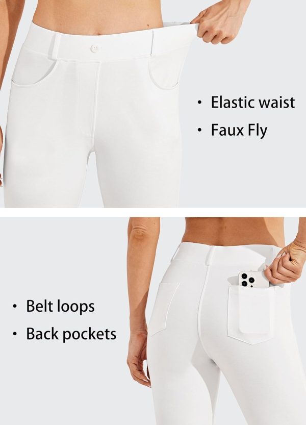Women's Yoga Dress Pants Bootcut Work Slacks Stretch Office with Belt Loops 4 Pockets 28“/29"/30"/31"/33" - Image 100
