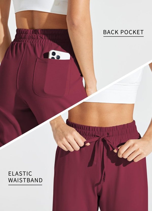 Willit Women's Capris Pants Cotton Yoga Capri Casual Lounge Pants Wide Leg Workout Sweatpants with Pockets 20" - Image 57