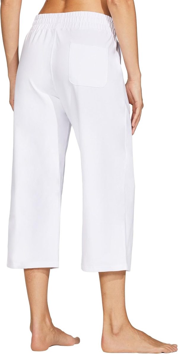 Willit Women's Capris Pants Cotton Yoga Capri Casual Lounge Pants Wide Leg Workout Sweatpants with Pockets 20" - Image 60