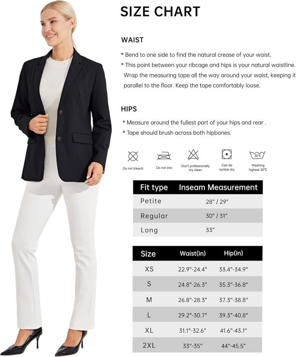 Women's Yoga Dress Pants Bootcut Work Slacks Stretch Office with Belt Loops 4 Pockets 28“/29"/30"/31"/33" - Image 103