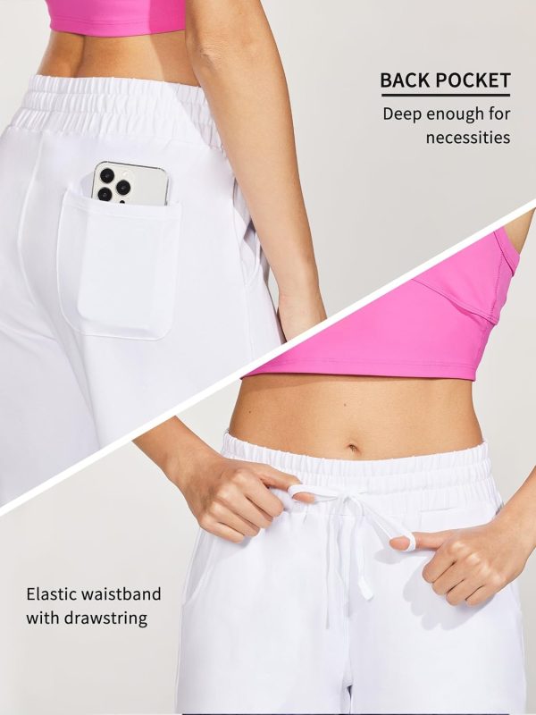 Willit Women's Capris Pants Cotton Yoga Capri Casual Lounge Pants Wide Leg Workout Sweatpants with Pockets 20" - Image 63