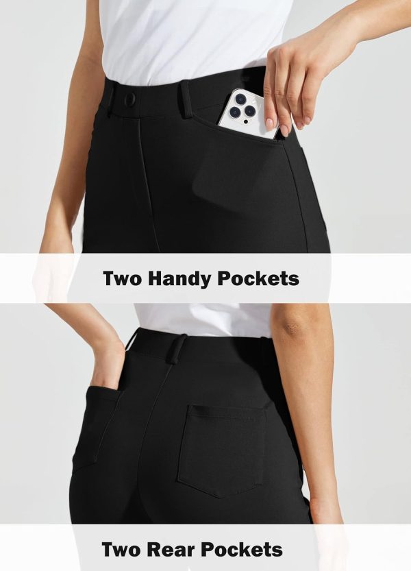 Women's Yoga Dress Pants Bootcut Work Slacks Stretch Office with Belt Loops 4 Pockets 28“/29"/30"/31"/33" - Image 107
