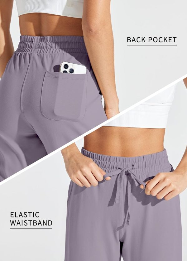 Willit Women's Capris Pants Cotton Yoga Capri Casual Lounge Pants Wide Leg Workout Sweatpants with Pockets 20" - Image 69