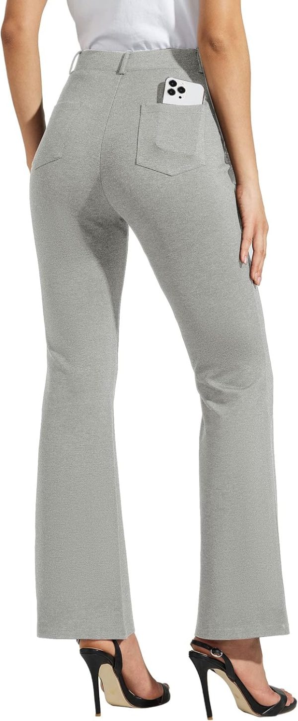 Women's Yoga Dress Pants Bootcut Work Slacks Stretch Office with Belt Loops 4 Pockets 28“/29"/30"/31"/33" - Image 128