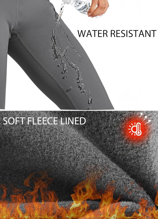 Willit Women's Fleece Lined Pants Yoga Crossover Leggings Bootcut Thermal Winter Pants Flare Leggings Water Resistant - Image 16