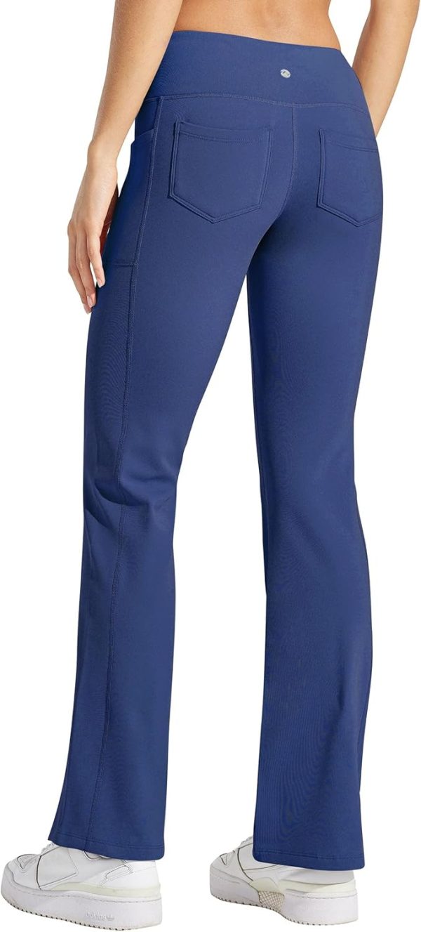 Willit Women's Fleece Lined Pants Yoga Crossover Leggings Bootcut Thermal Winter Pants Flare Leggings Water Resistant - Image 52