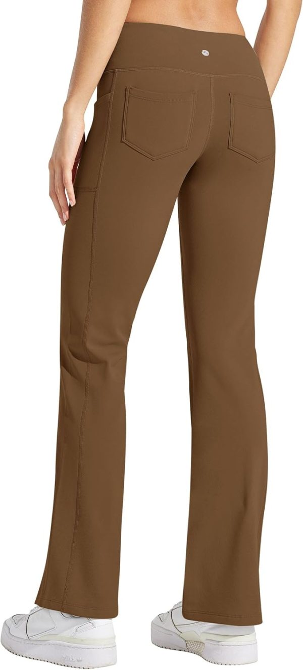 Willit Women's Fleece Lined Pants Yoga Crossover Leggings Bootcut Thermal Winter Pants Flare Leggings Water Resistant - Image 69
