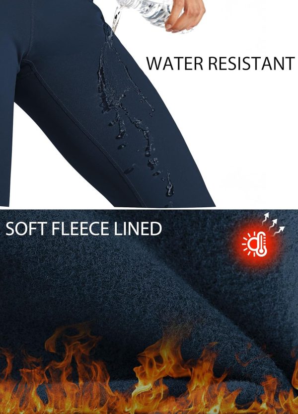 Willit Women's Fleece Lined Pants Yoga Crossover Leggings Bootcut Thermal Winter Pants Flare Leggings Water Resistant - Image 85