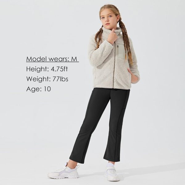 Willit Girls Fleece Lined Pants Flare Leggings with Pockets High Waist Yoga Pants Bootcut Water Resistant - Image 6