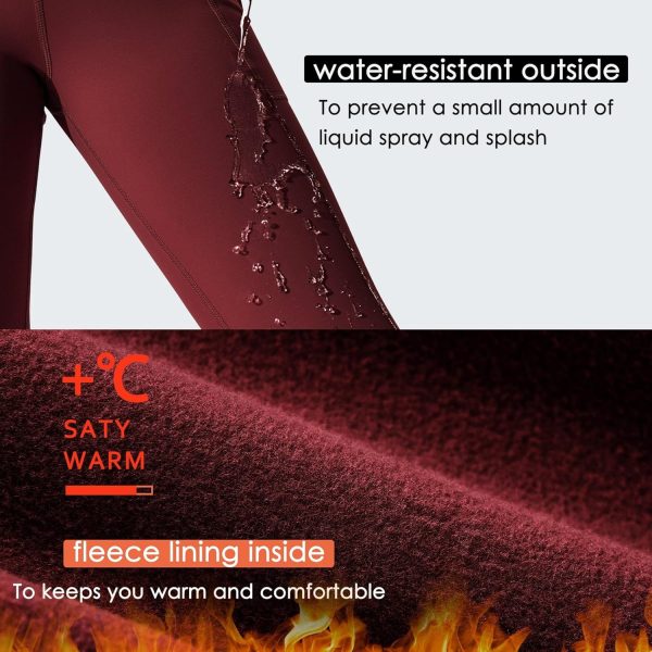 Willit Girls Fleece Lined Pants Flare Leggings with Pockets High Waist Yoga Pants Bootcut Water Resistant - Image 9