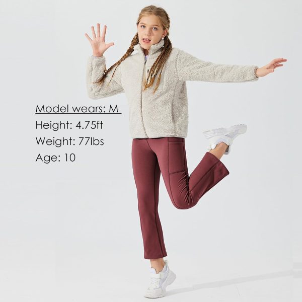 Willit Girls Fleece Lined Pants Flare Leggings with Pockets High Waist Yoga Pants Bootcut Water Resistant - Image 12