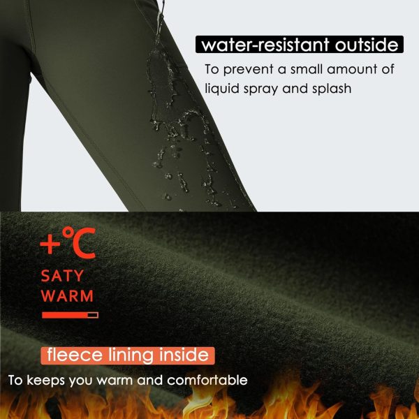 Willit Girls Fleece Lined Pants Flare Leggings with Pockets High Waist Yoga Pants Bootcut Water Resistant - Image 21