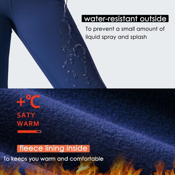 Willit Girls Fleece Lined Pants Flare Leggings with Pockets High Waist Yoga Pants Bootcut Water Resistant - Image 33