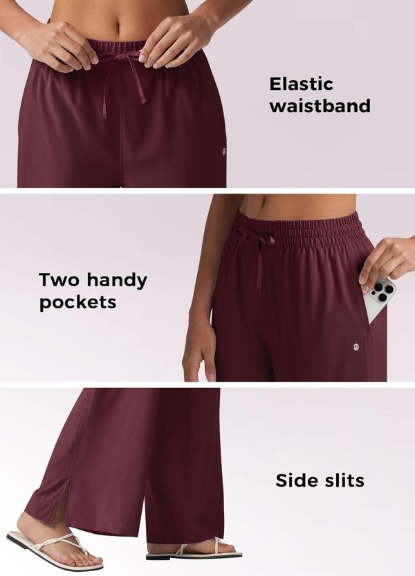 Willit Women's Wide Leg Pants Swim Beach Pants UPF 50+ Lightweight Travel Quick Dry Sun Protective 29" 31" - Image 35