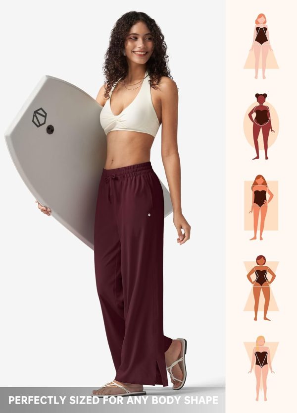 Willit Women's Wide Leg Pants Swim Beach Pants UPF 50+ Lightweight Travel Quick Dry Sun Protective 29" 31" - Image 36