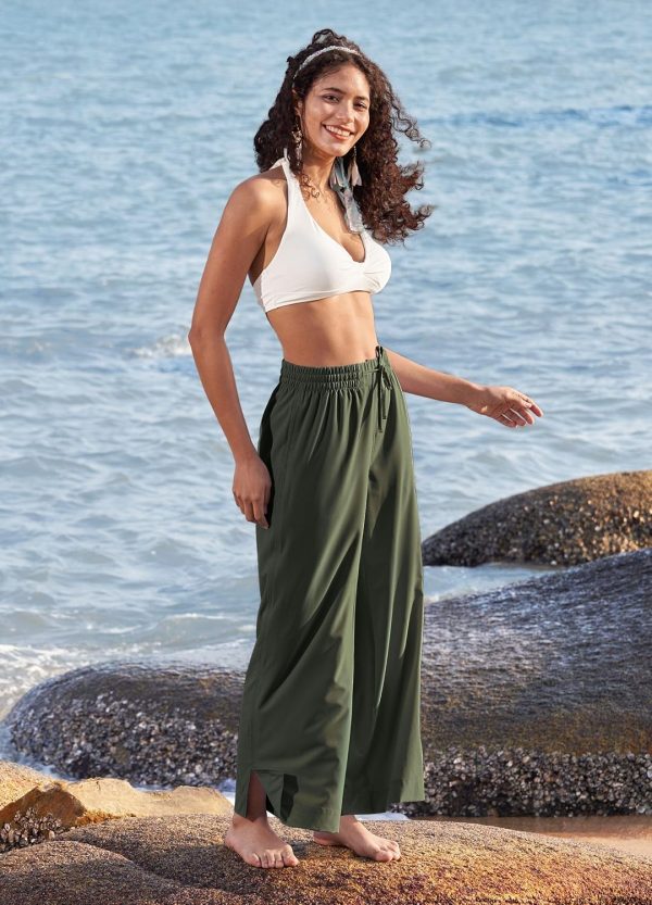 Willit Women's Wide Leg Pants Swim Beach Pants UPF 50+ Lightweight Travel Quick Dry Sun Protective 29" 31" - Image 42