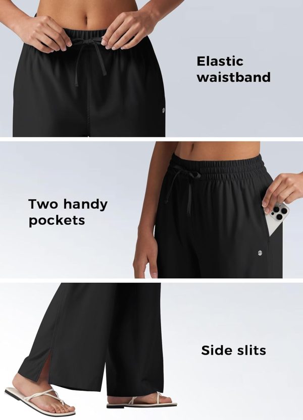 Willit Women's Wide Leg Pants Swim Beach Pants UPF 50+ Lightweight Travel Quick Dry Sun Protective 29" 31" - Image 47