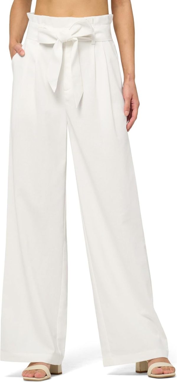 Willit Women Linen Pants Casual Wide Leg Dress Pants High Waisted Paperbag Work Trousers Summer Tie Knot Pockets 28"/30"/32'' - Image 60