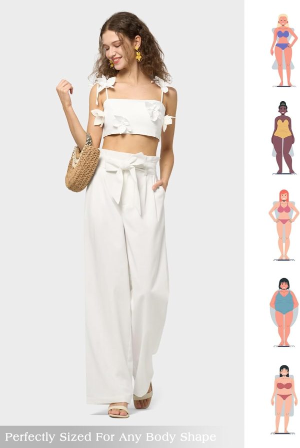 Willit Women Linen Pants Casual Wide Leg Dress Pants High Waisted Paperbag Work Trousers Summer Tie Knot Pockets 28"/30"/32'' - Image 65