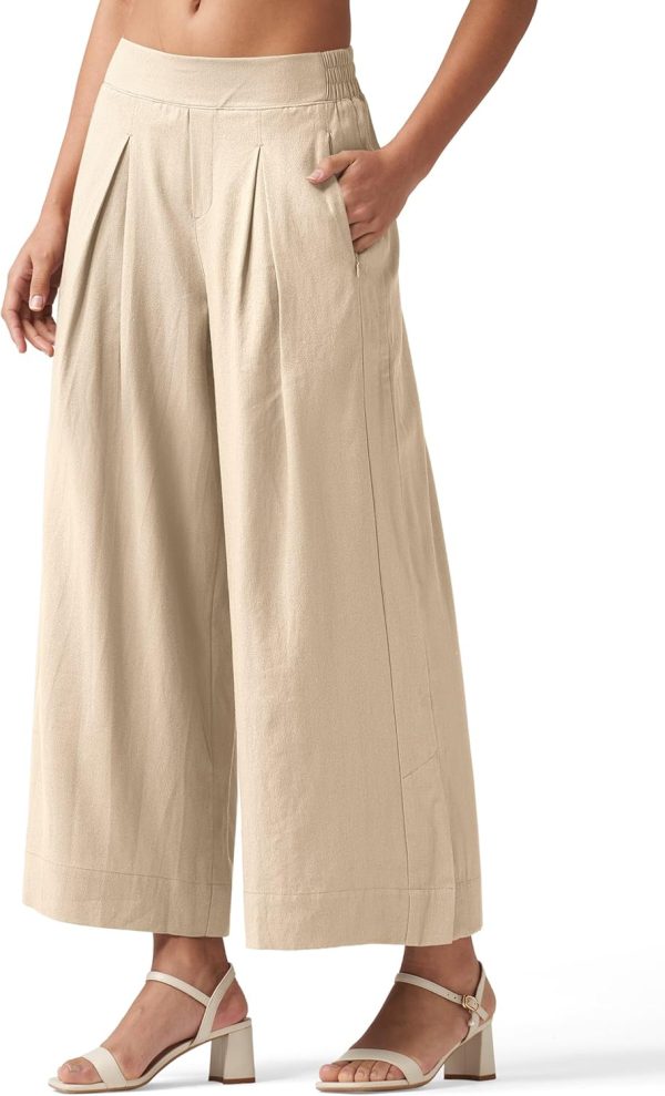Willit Women's Linen Pants Wide Leg Casual Beach Summer Pants Palazzo Lounge Pants with Pockets - Image 2